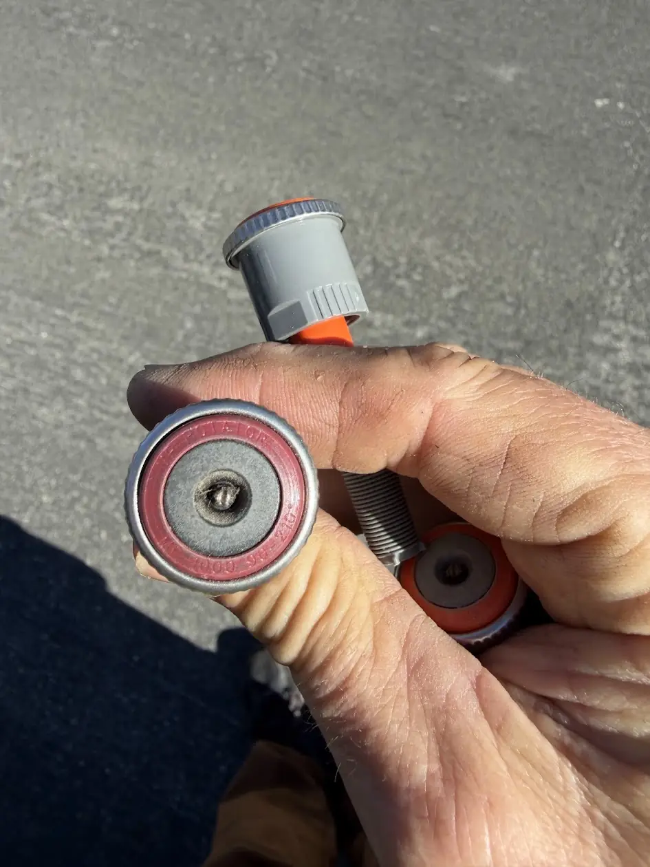 MP rotator nozzles, used for slow, efficient watering on hillsides